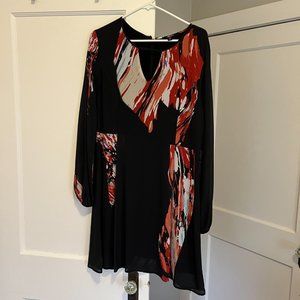 Fairchild Abstract Print Long Sleeve Dress